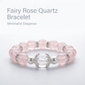Fairy Natural Rose Quartz Bracelet, Healing Pink Crystal Beaded Bracelet with Clear Quartz, Pearl & Silver Rhinestone Spacers, Minimalist Elegant Women Jewelry Gift for Daily Office Wear