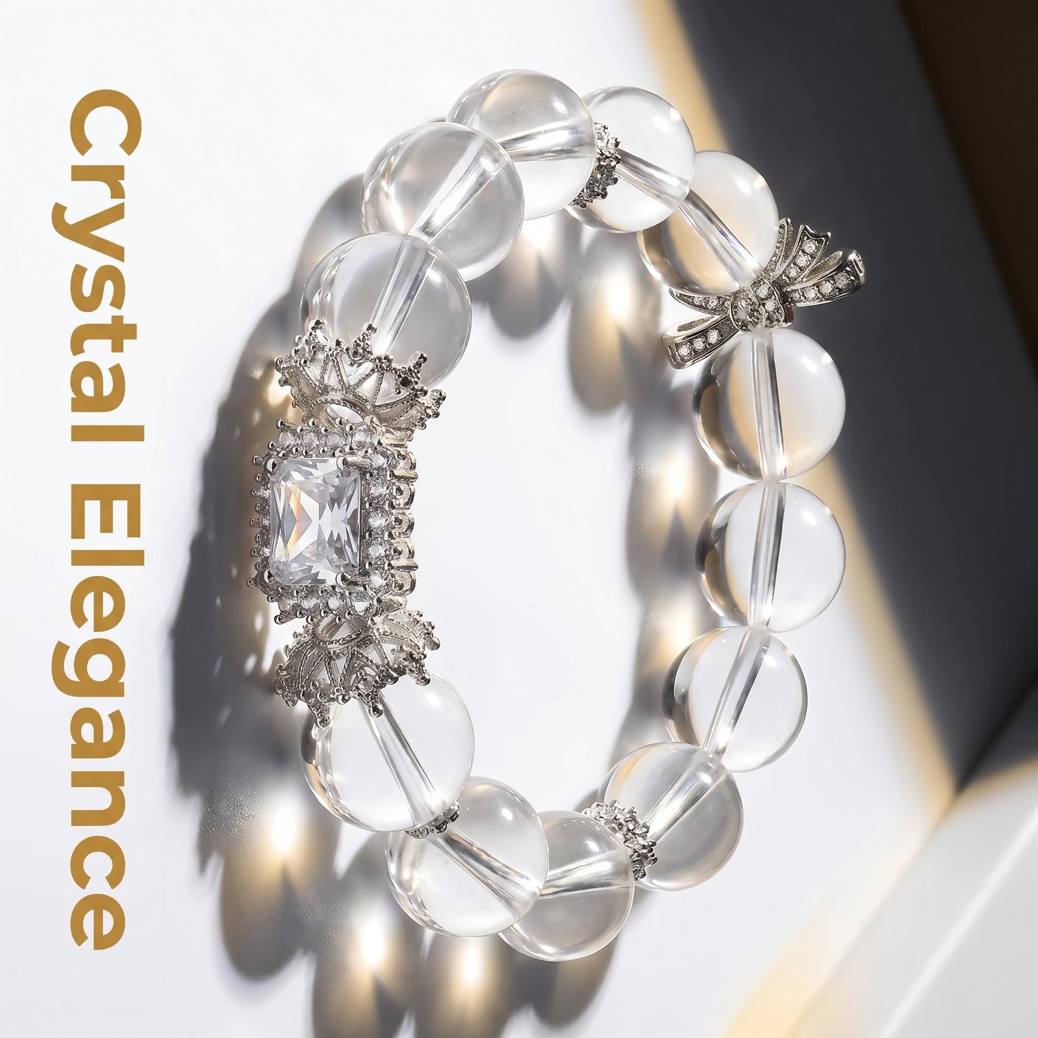Elegant Clear Crystal Bracelet with Sparkling Rhinestone Accent