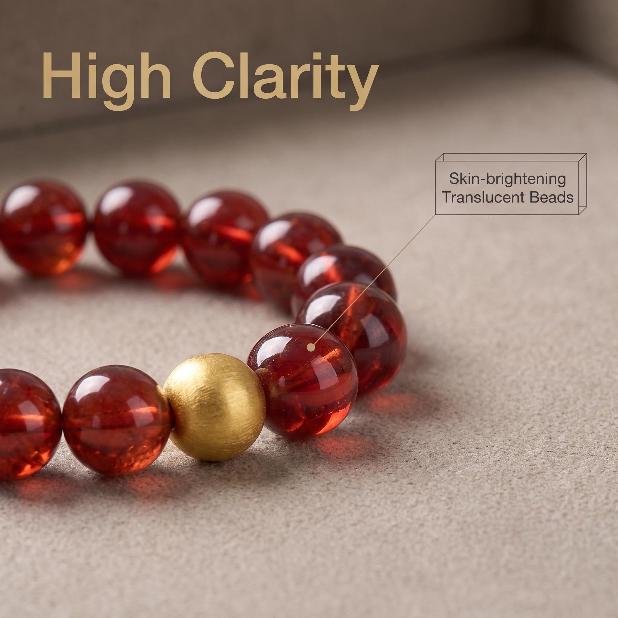 Natural Garnet Beaded Bracelet with Orange Accent Premium Garnet Bracelet for Women Translucent Natural Garnet Bracelet with Gold Char