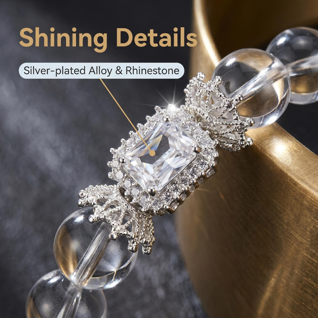 Elegant Clear Crystal Bracelet with Sparkling Rhinestone Accent