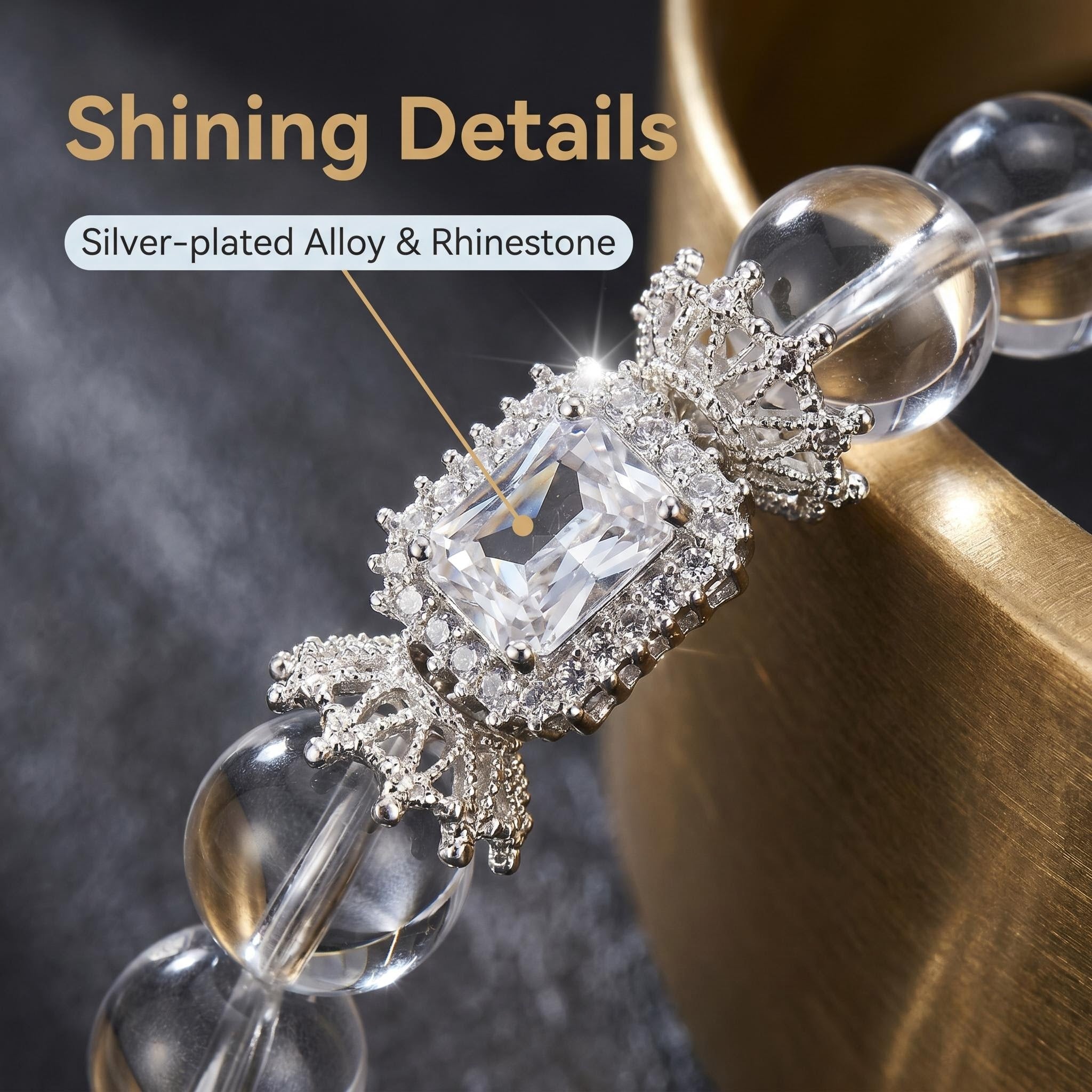 Elegant Clear Crystal Bracelet with Sparkling Rhinestone Accent