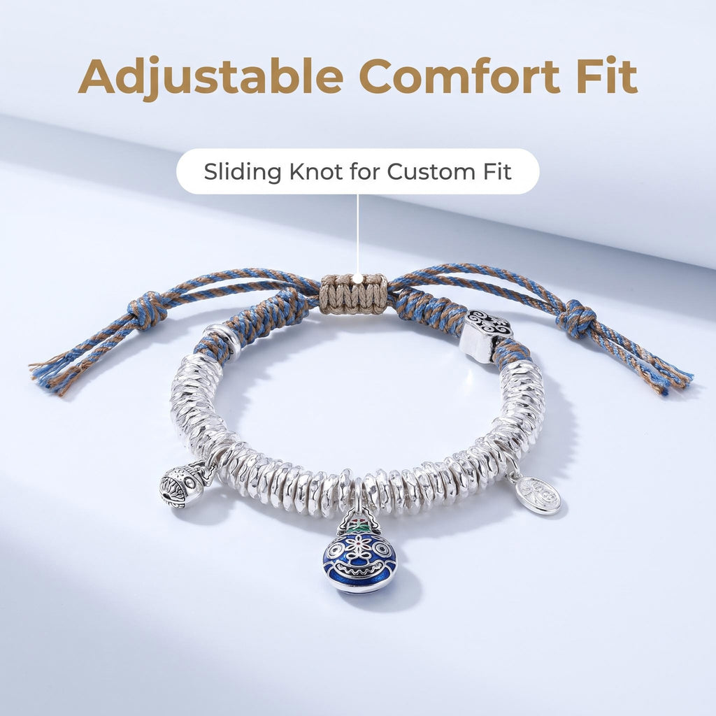 Solid Silver Charm Bracelet with Enamel Detail Adjustable Silver Bead Bracelet with Artisan Charm Heritage-Inspired Silver Charm Bracelet for Daily Wear